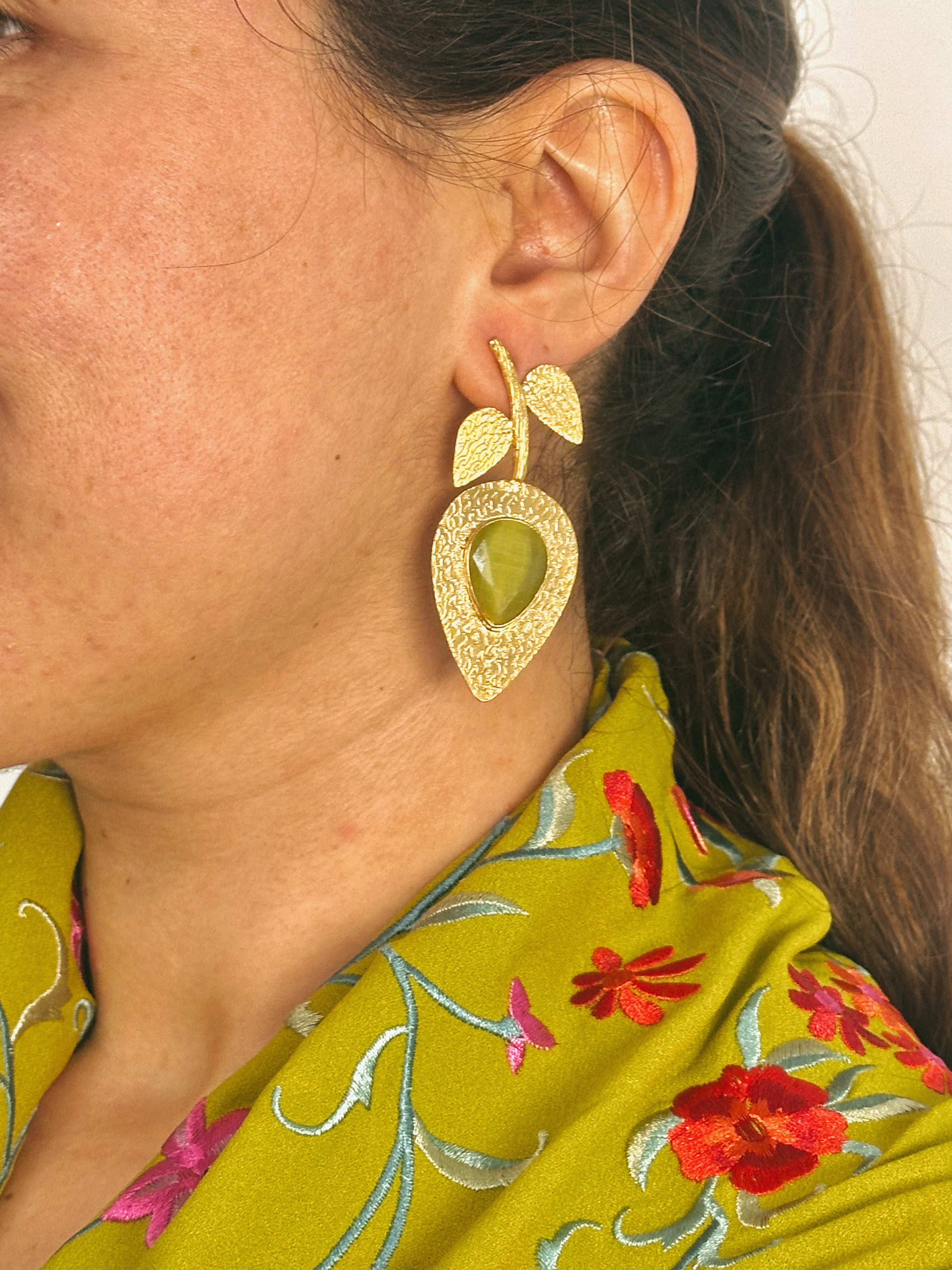 Pendientes Palma Verde Oliva