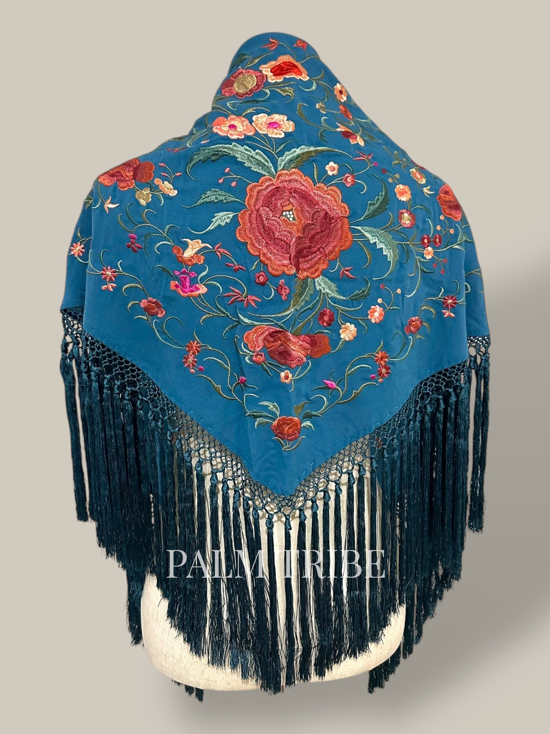 Mantoncillo Jaleo Azul Ducado con rosado