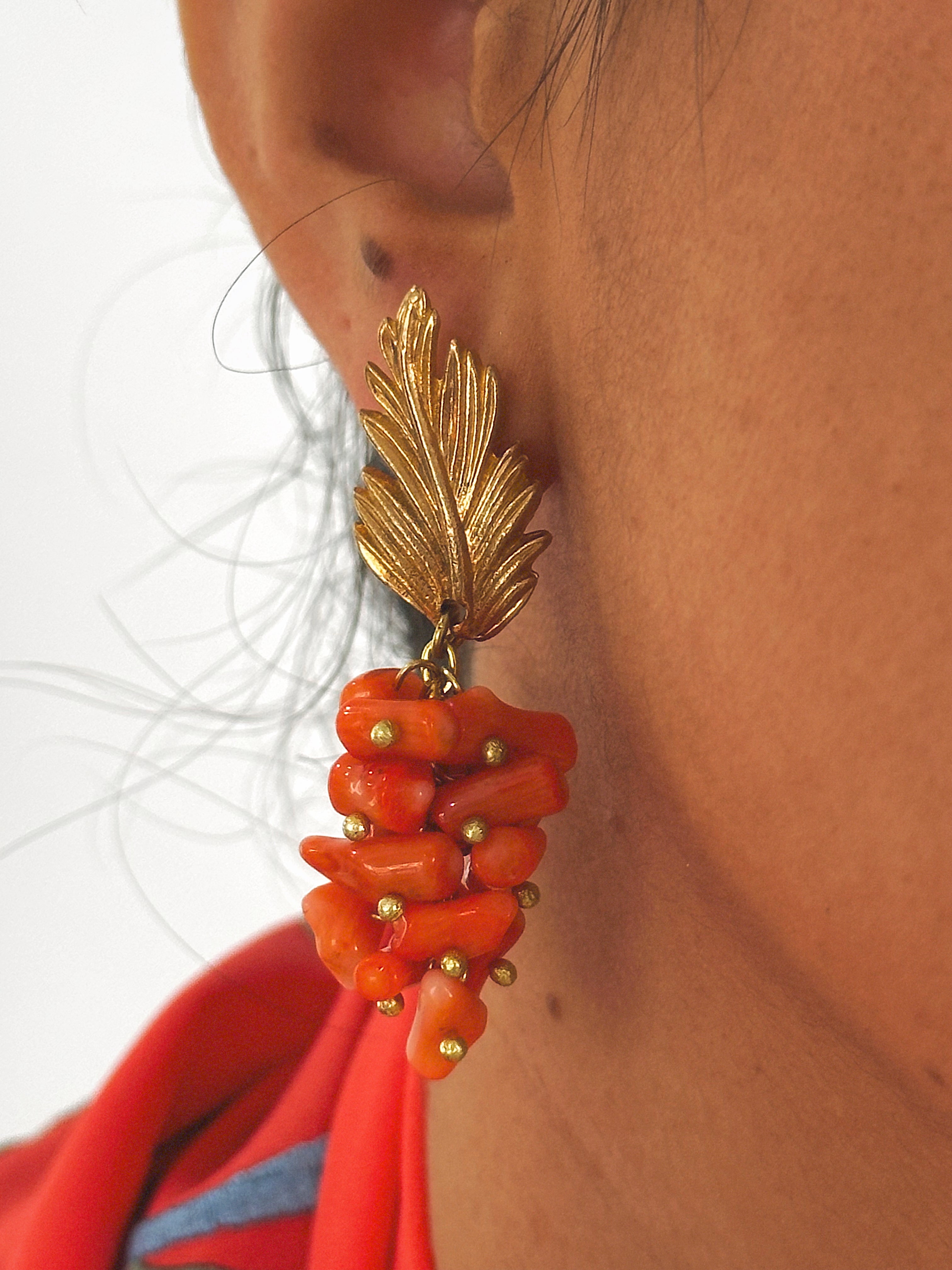 Pendientes Pluma Corales