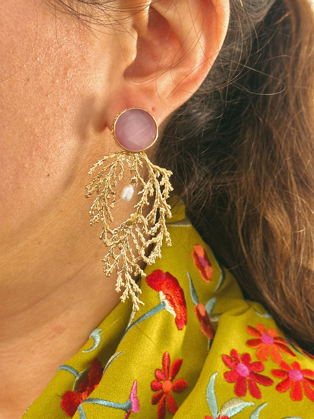 Pendientes Linares Rosa Palo