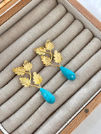 Pendientes Hojas Piedra Natural