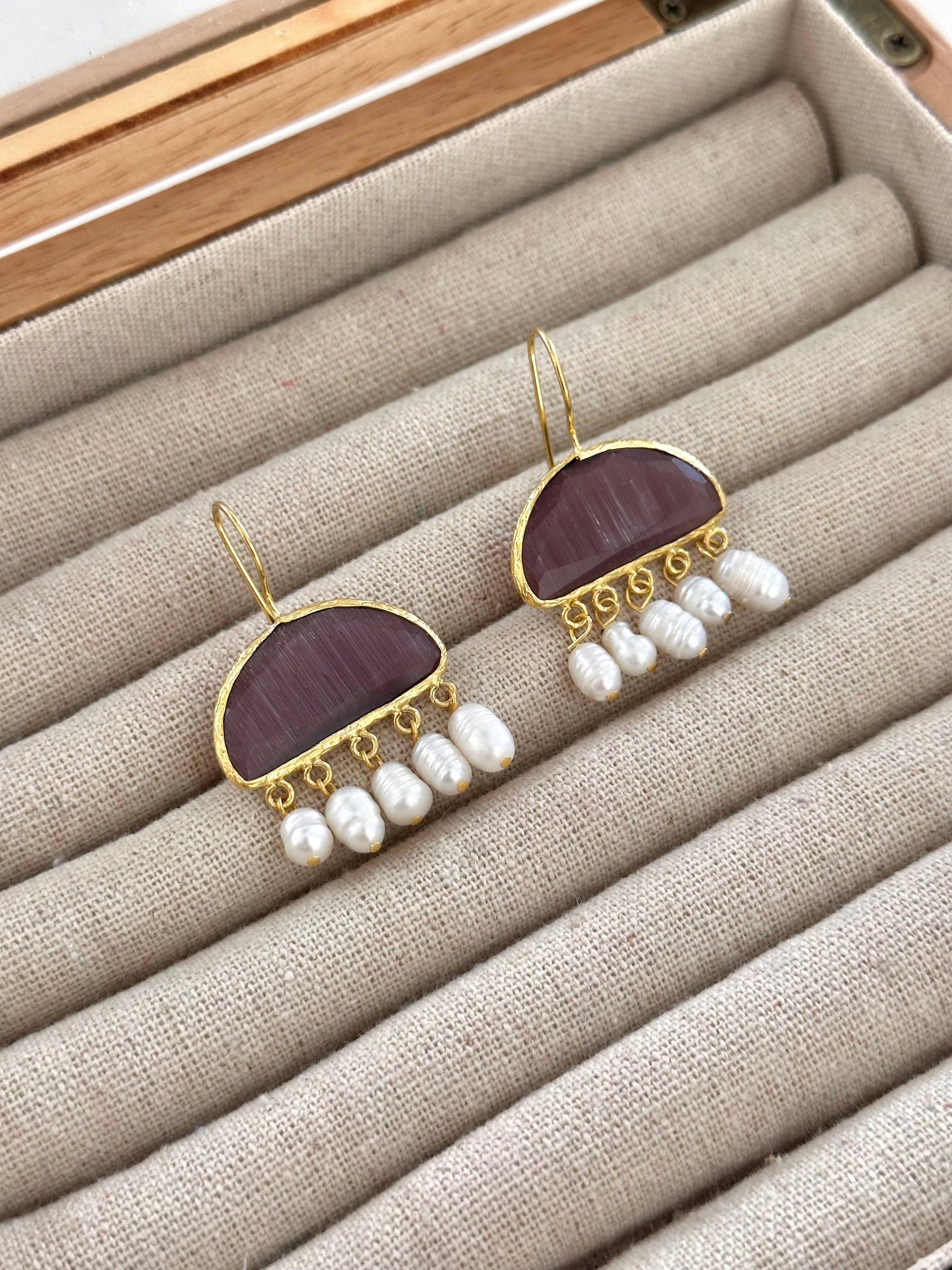 Pendientes Adamuz Malva Oscuro