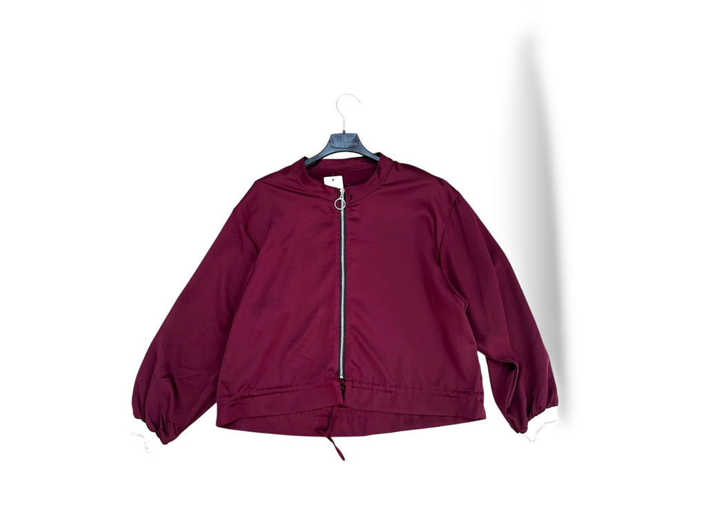 Bomber satinada Burdeos