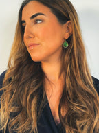 Pendiente lágrima cristal esmeralda