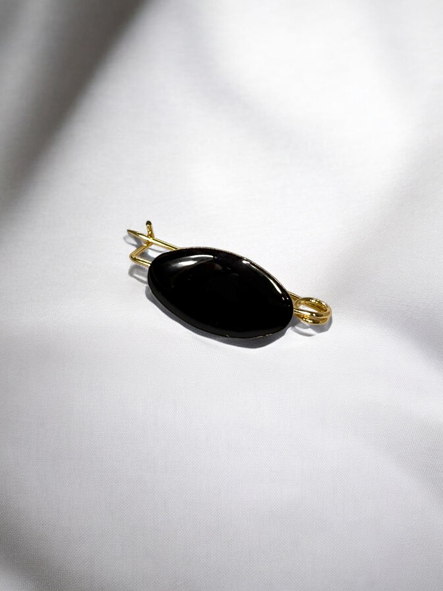 Broche Liso negro