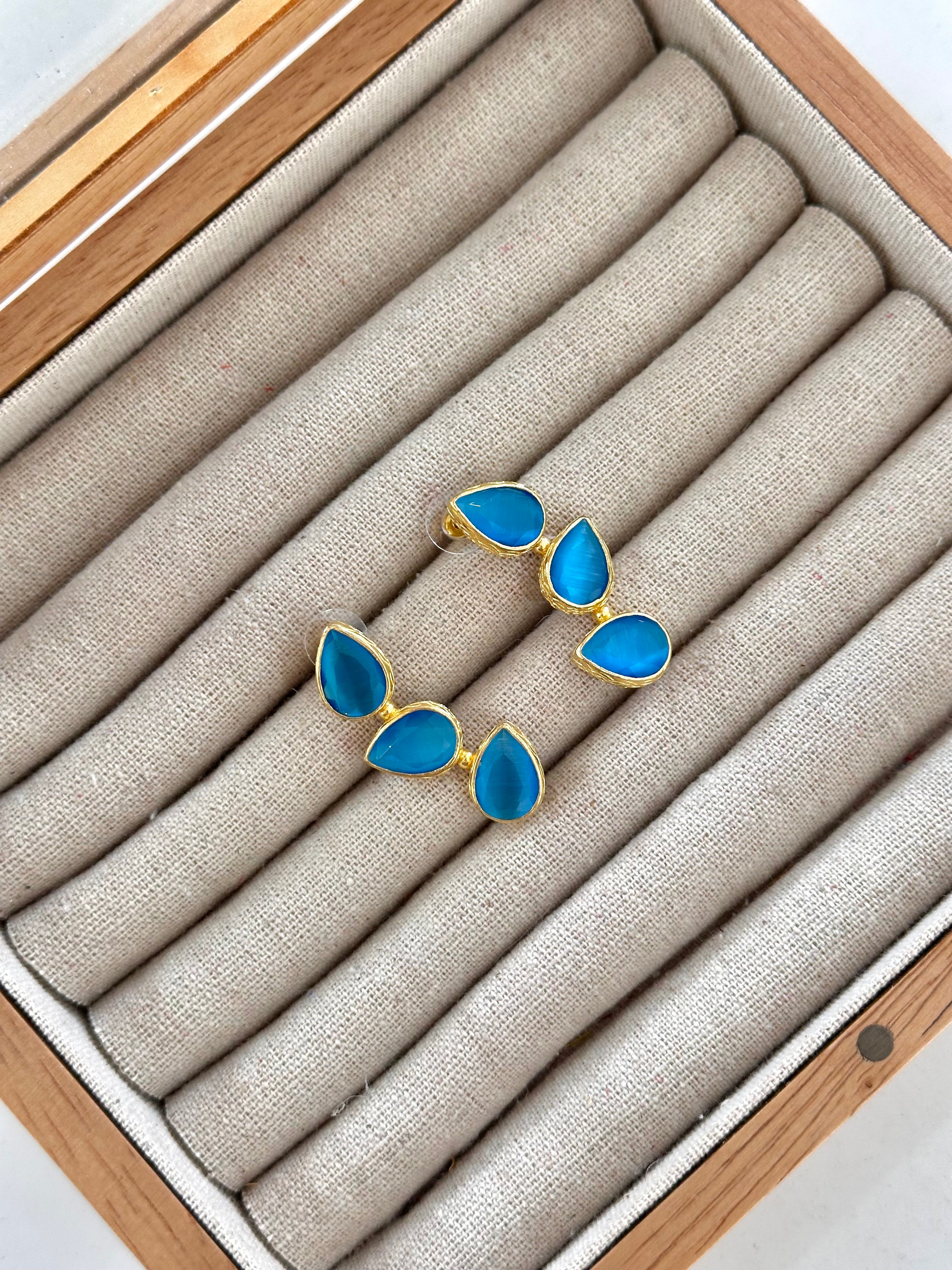 Pendientes Trío Piedra Azulon