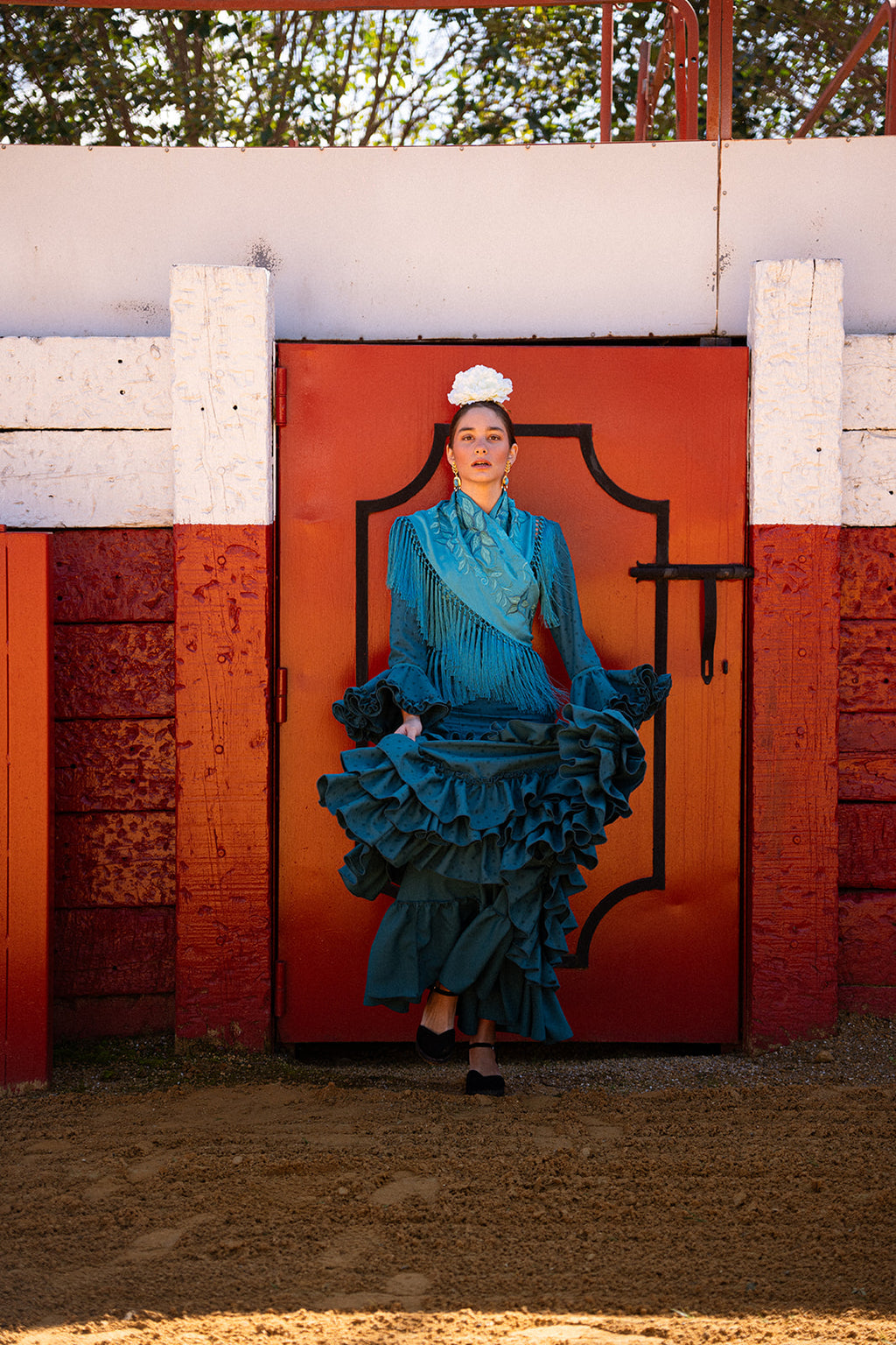 Traje de Flamenca - Modelo Triana Turquesa Lunar