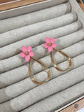 Pendientes Florecilla Rosa Palo