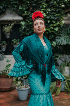 Mantoncillo Fantasía Verde Botella