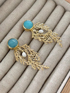 Pendientes Rama Azul Cielo