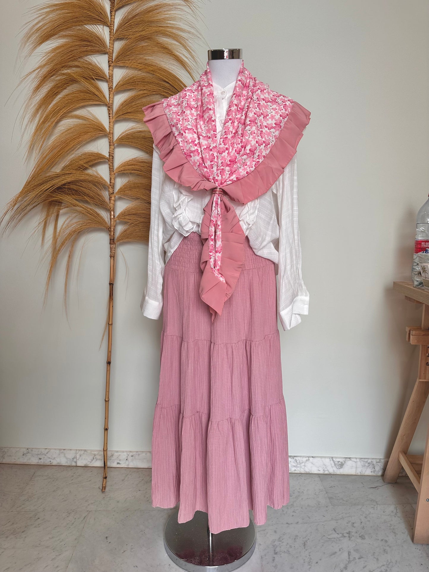 Falda bambula rosa
