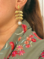 Pendientes Hoja Perla Madre