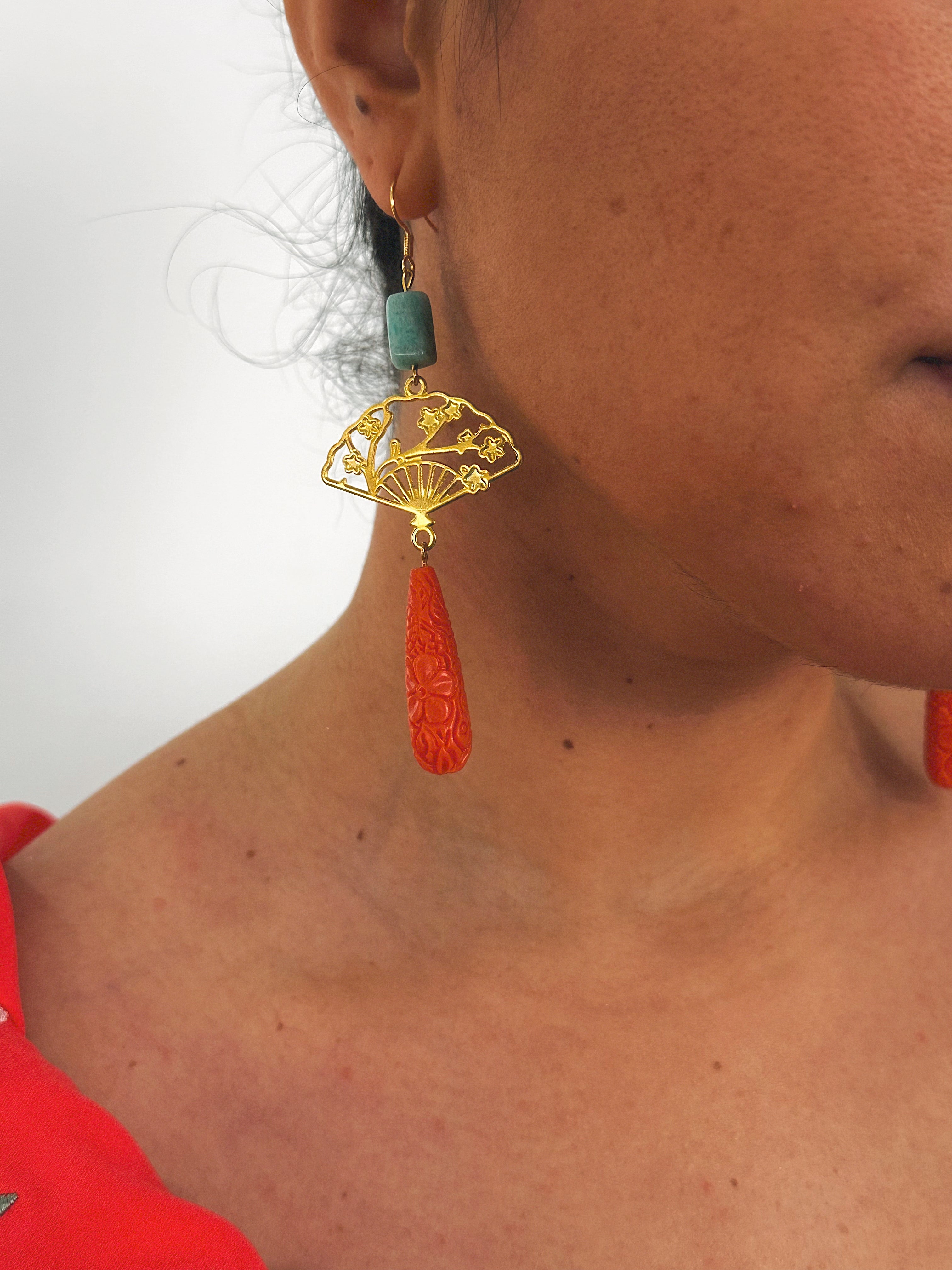 Pendientes Abanico Corales