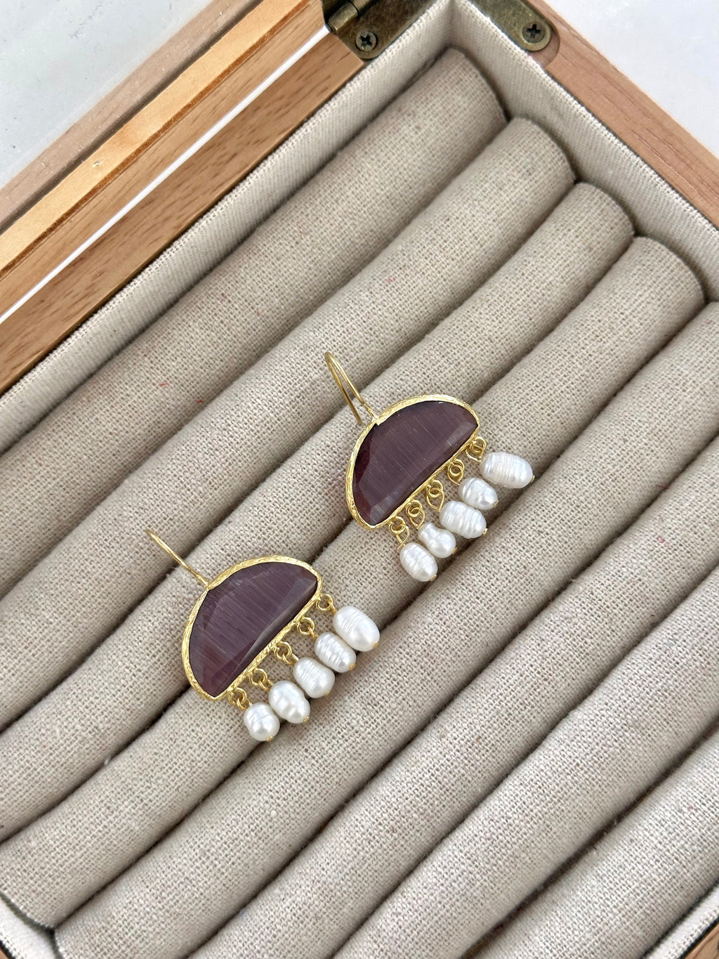 Pendientes Adamuz Malva Oscuro