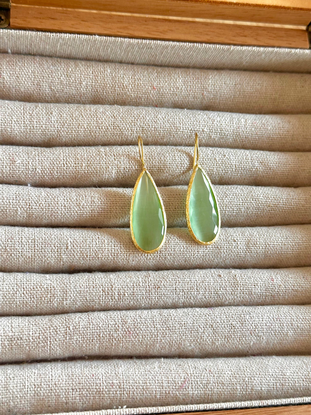 Pendientes lagrima big verde