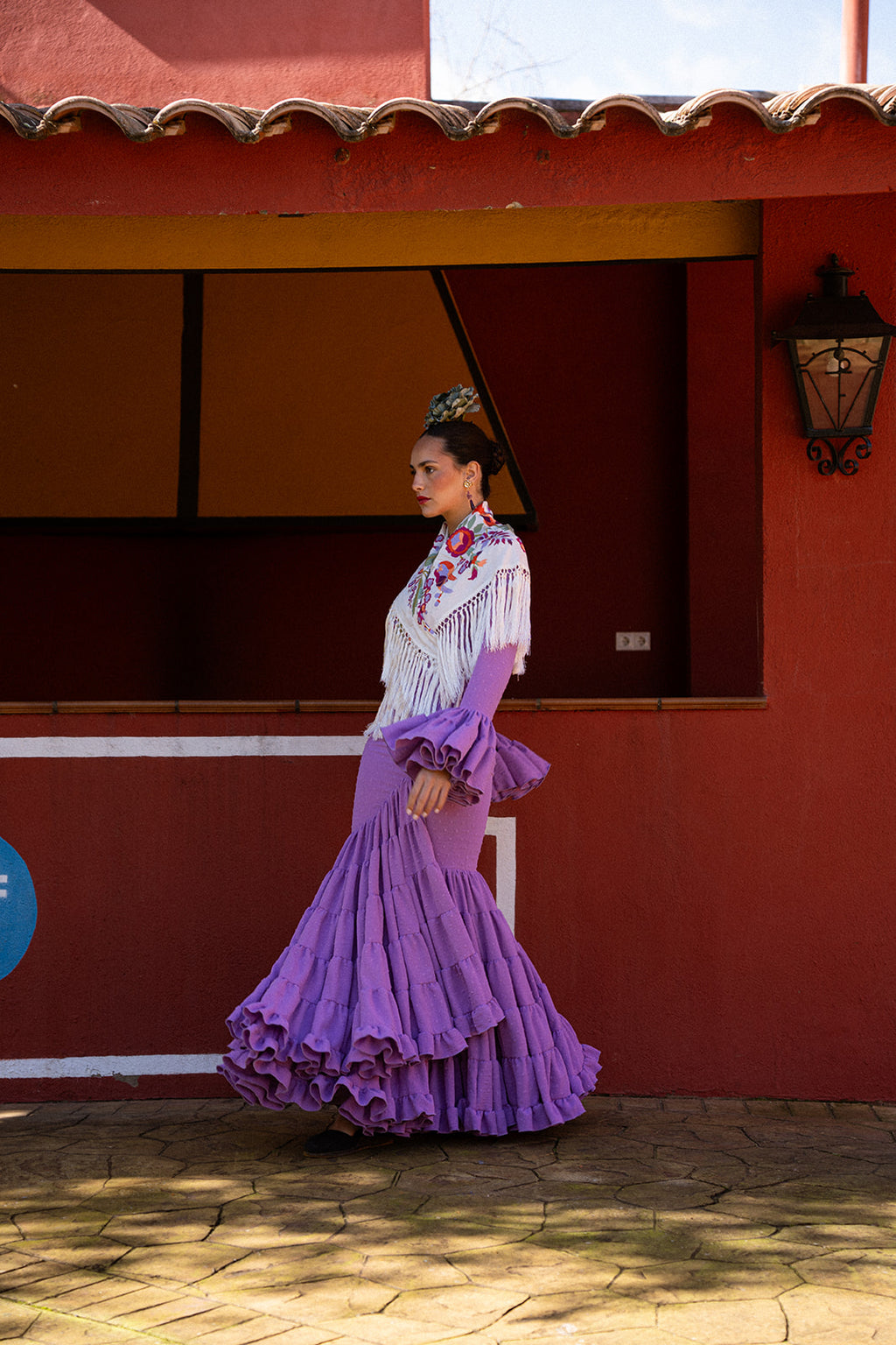 Vestido de flamenca - Modelo Lola Plumeti Lila