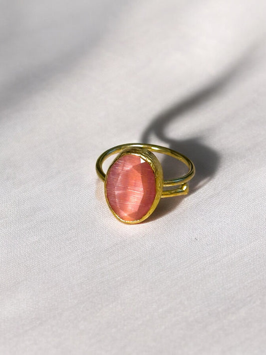 Anillo Óvalo Cristal Rosa