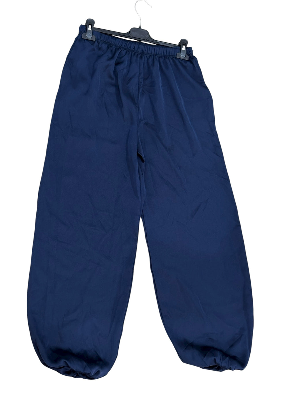 Pantalón Satinado Bombacho Azul Marino