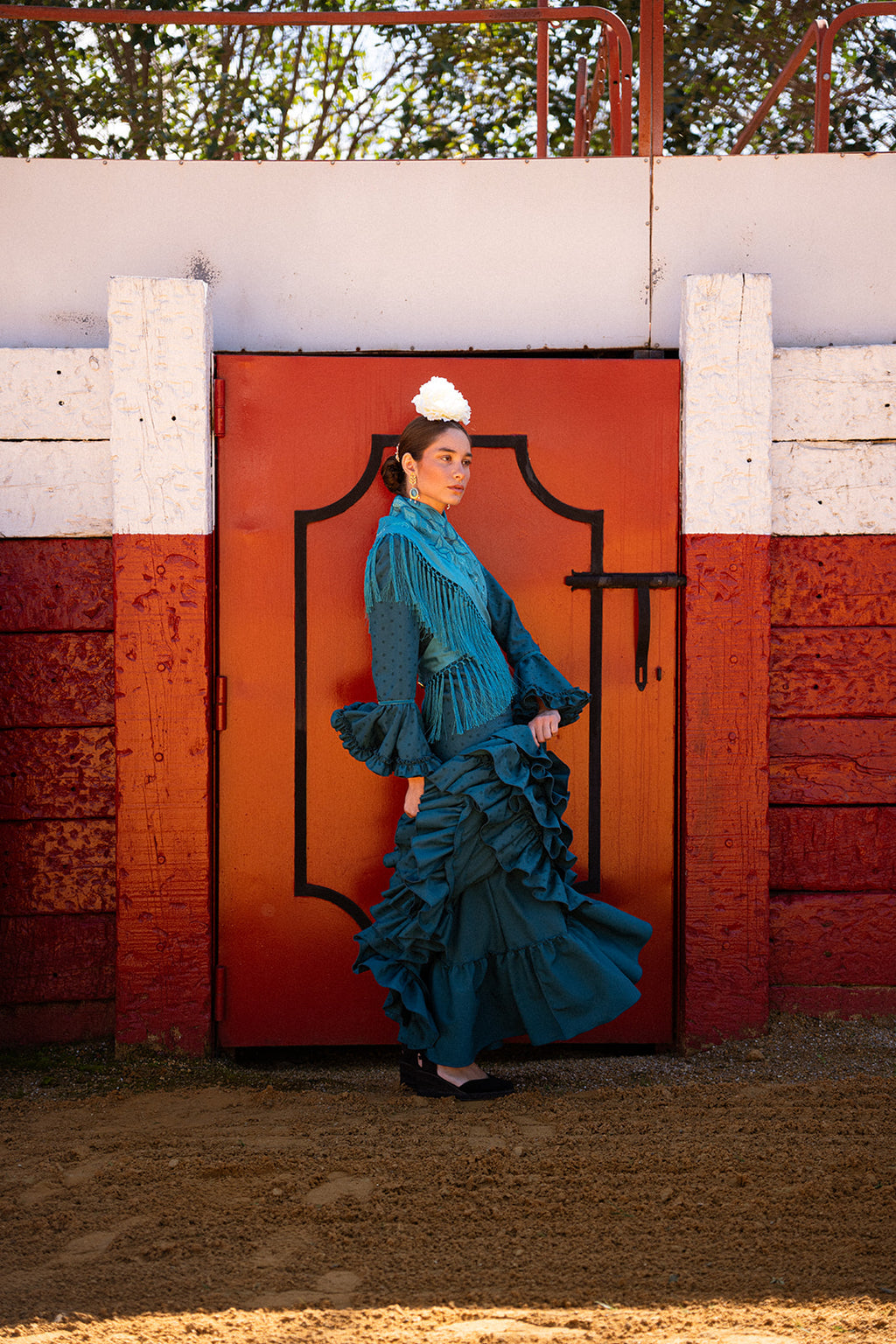 Traje de Flamenca - Modelo Triana Turquesa Lunar