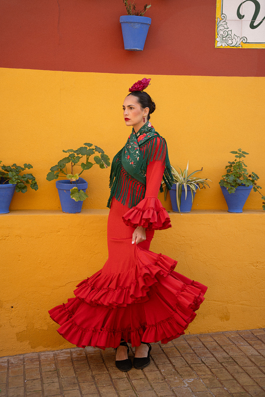 Traje de flamenca - Modelo Rocío Rojo