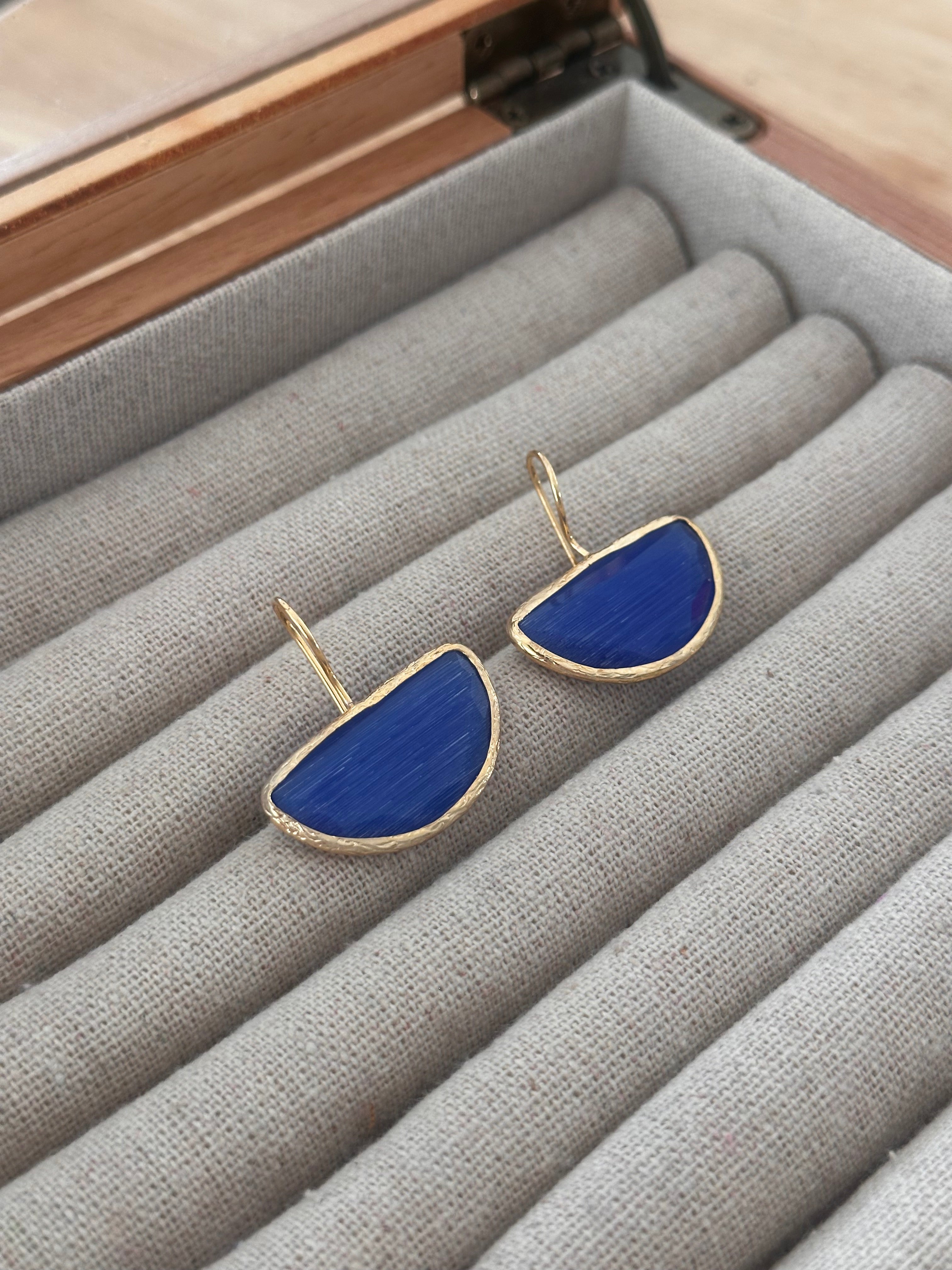 Pendientes Afrodita big azul