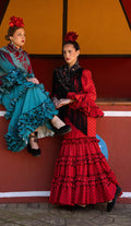 Traje de Flamenca - Modelo Clavel Rojo y Negro