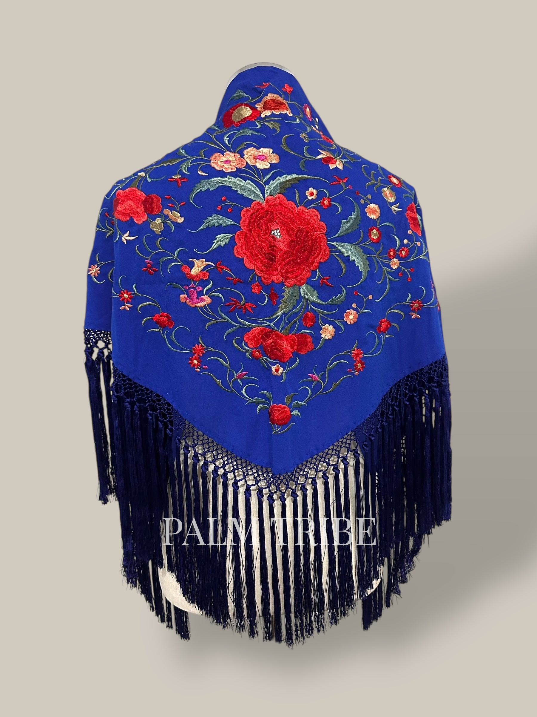 Mantoncillo Jaleo Azul Eléctrico con rojo