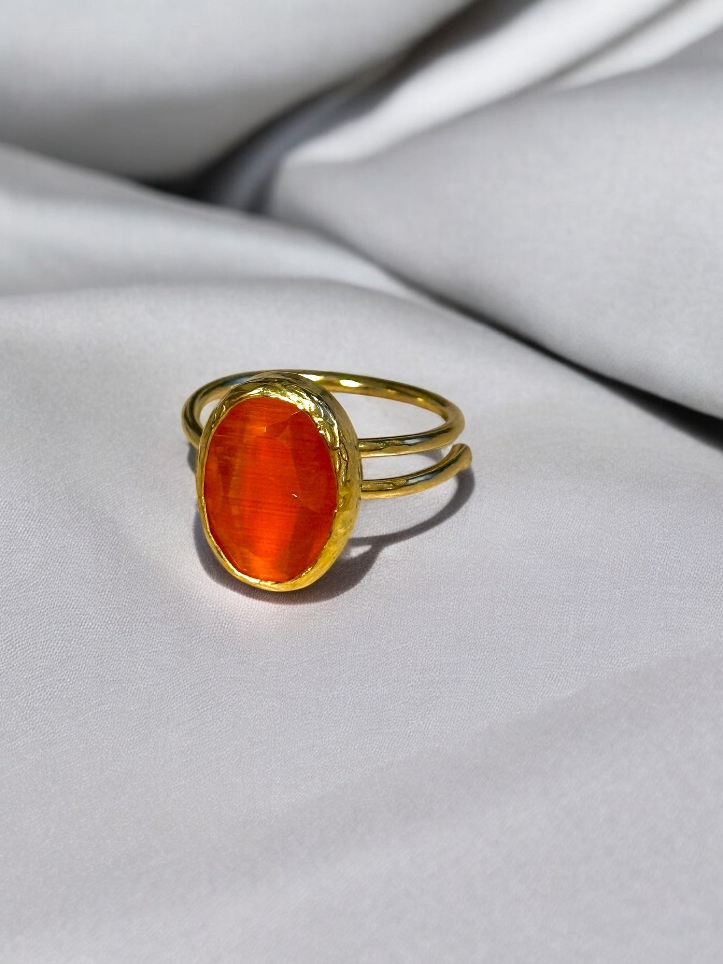 Anillo Óvalo Cristal naranja