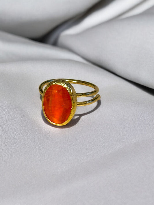 Anillo Óvalo Cristal naranja