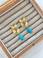 Pendientes Hojas Piedra Natural