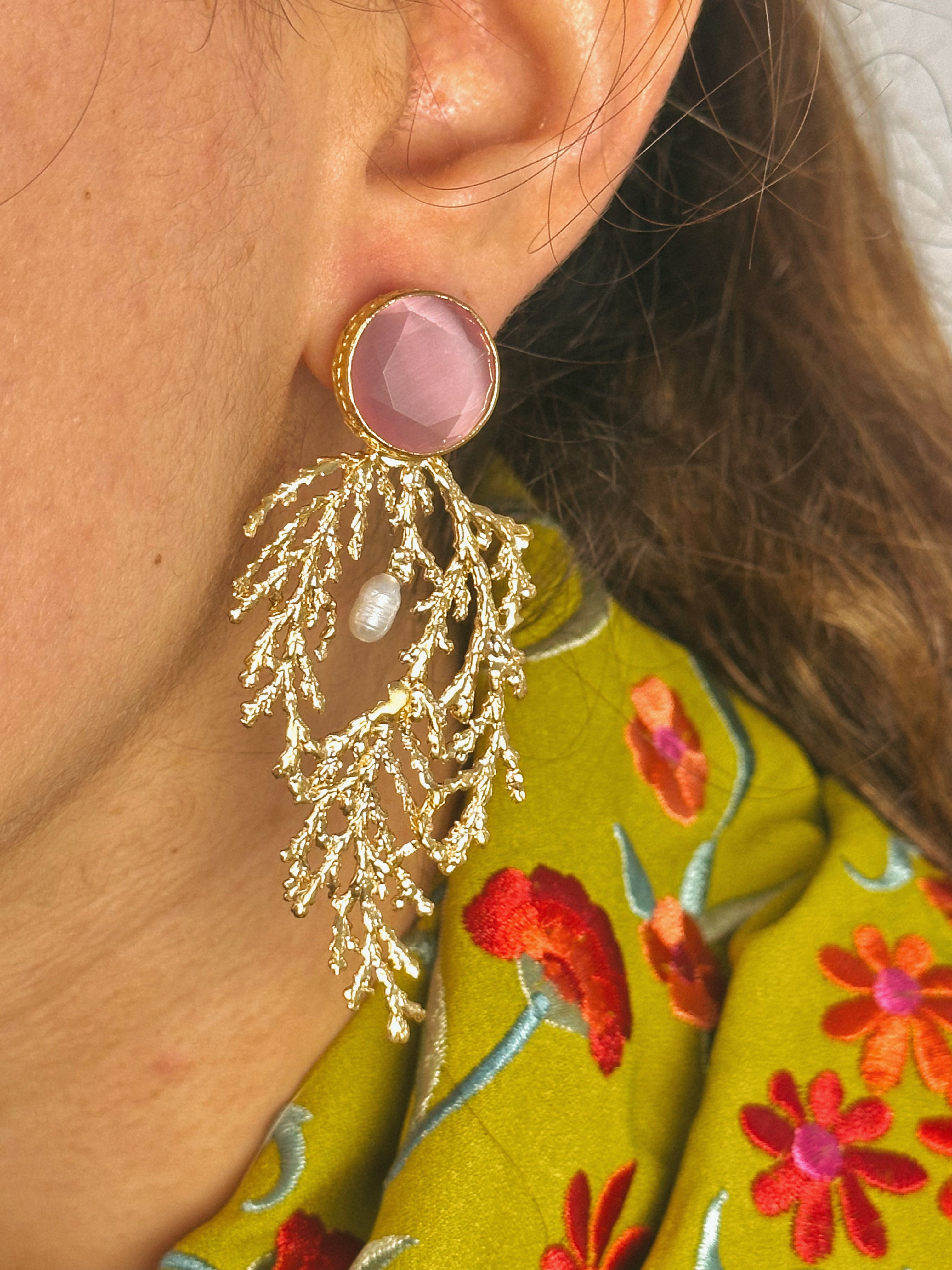 Pendientes Linares Rosa Palo