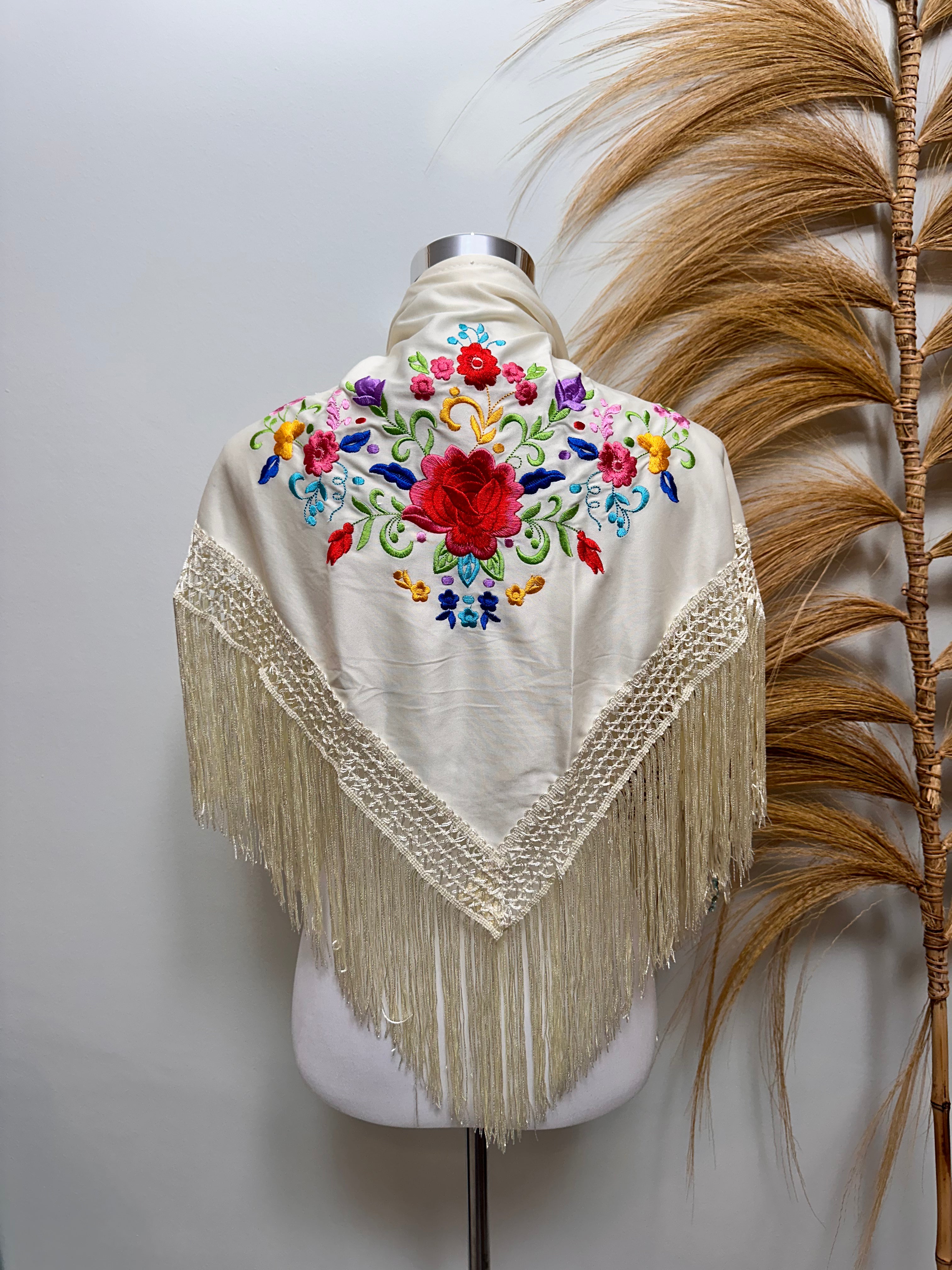 Pico niña beige bordado multicolor