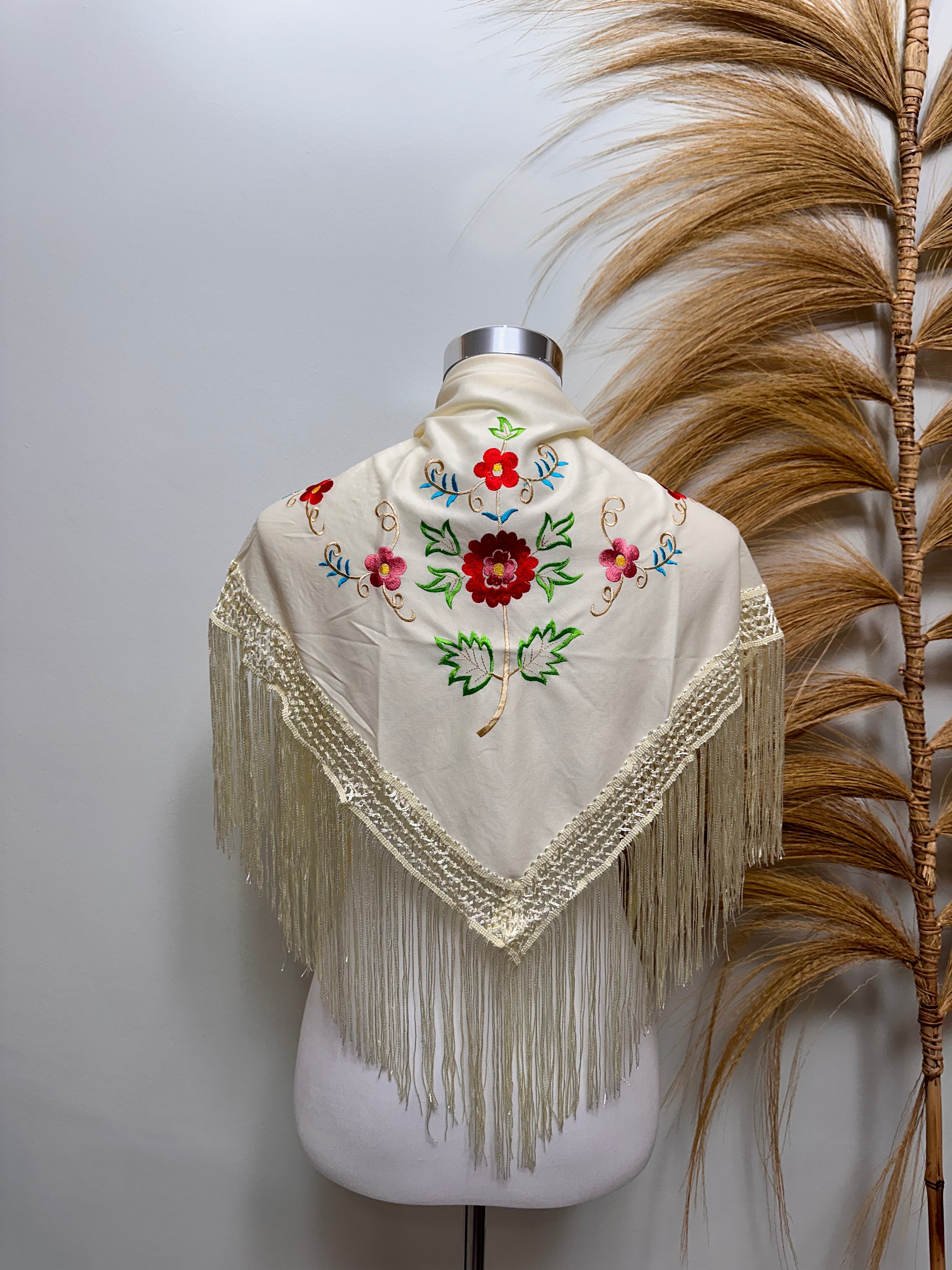 Pico niña beige bordado multicolor