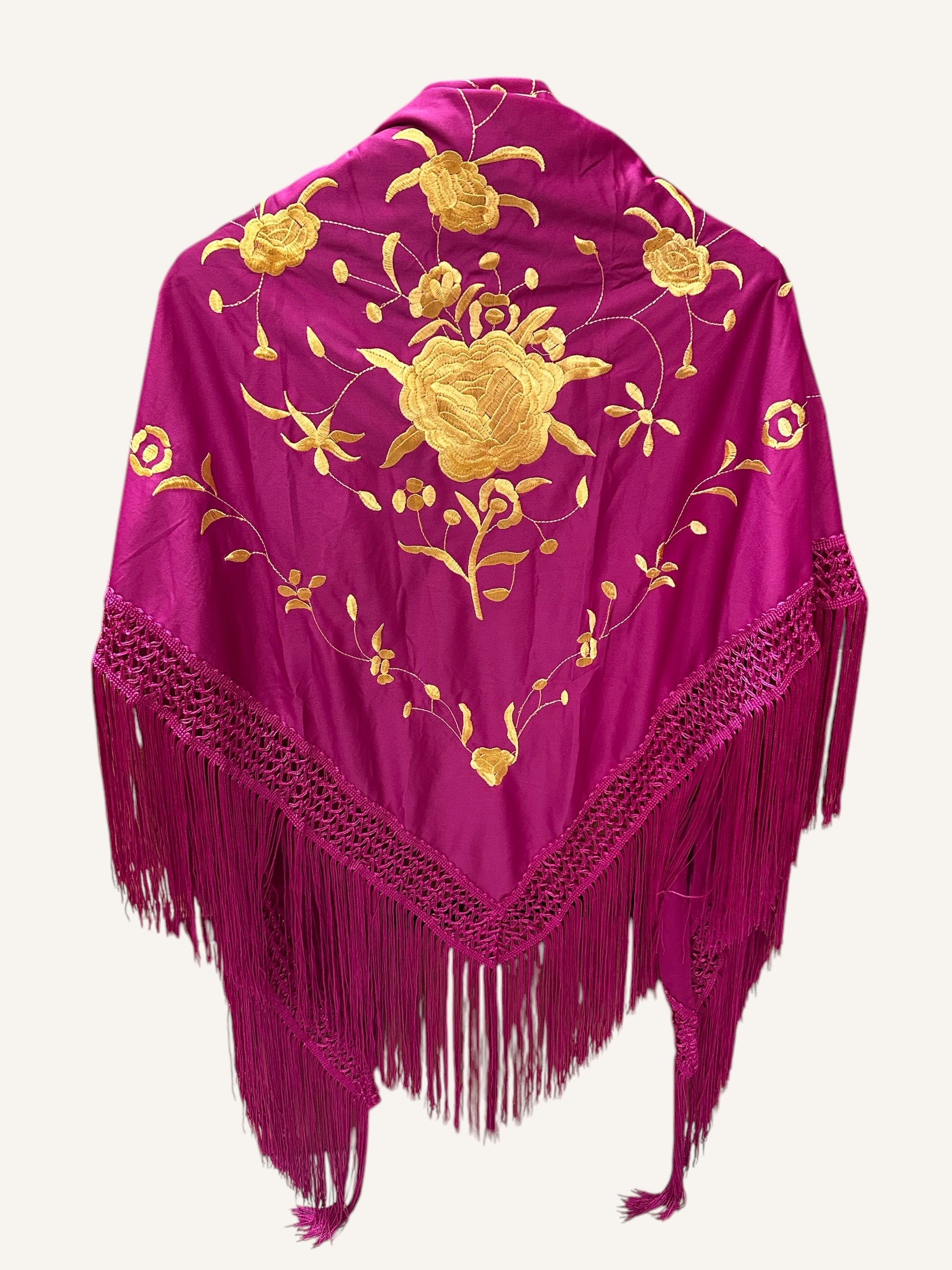 Mantoncillo buganvilla bordado dorado