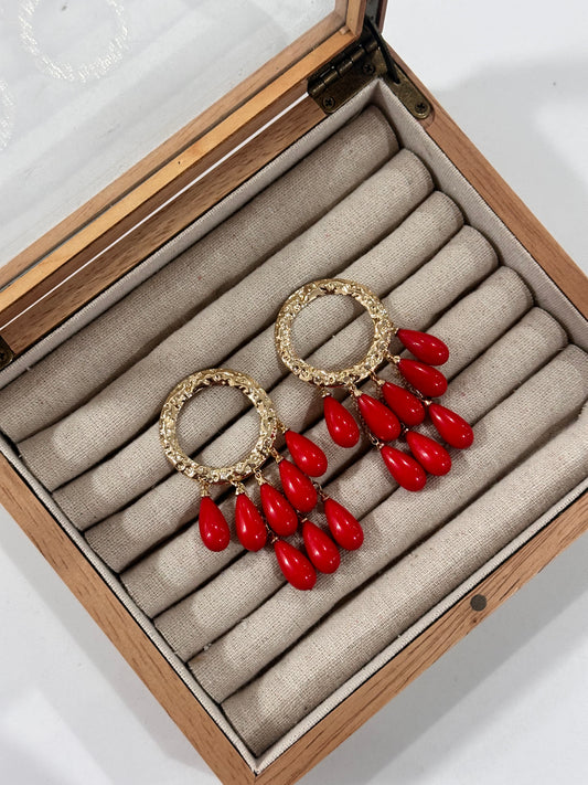 Pendientes gitanilla rojo