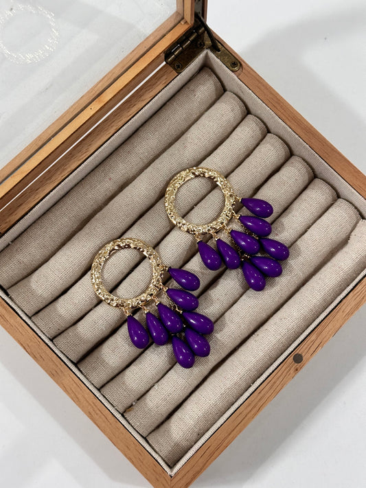 Pendientes gitanilla morado