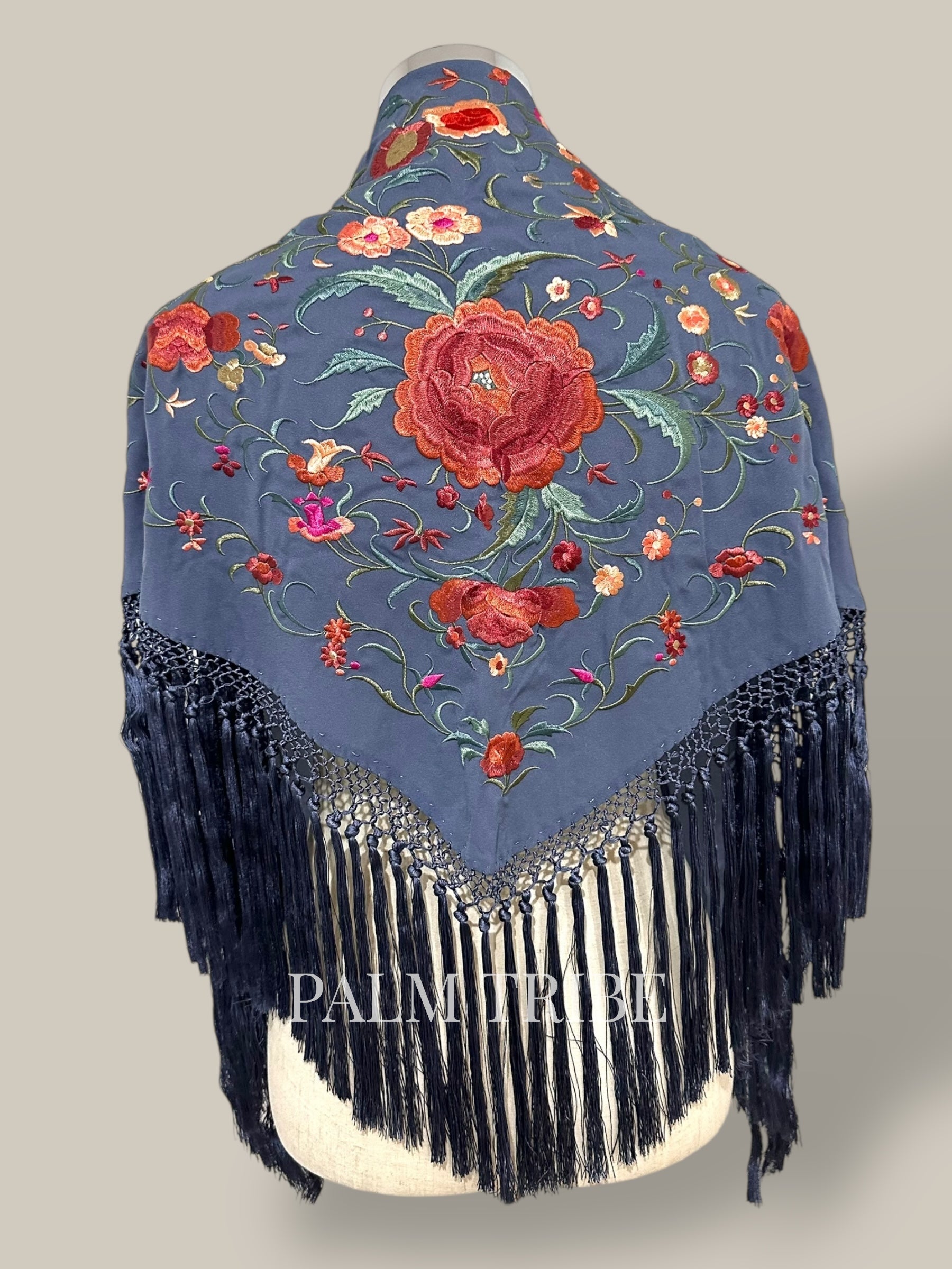 Mantoncillo Jaleo Azul grisáceo con rosado