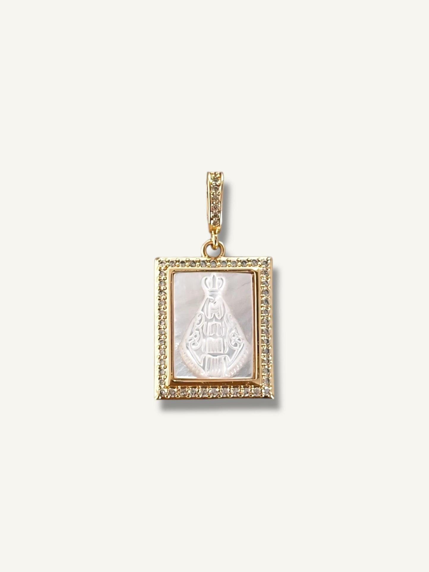 Medalla Nuestra Señora de los Dolores Nácar y Circonitas