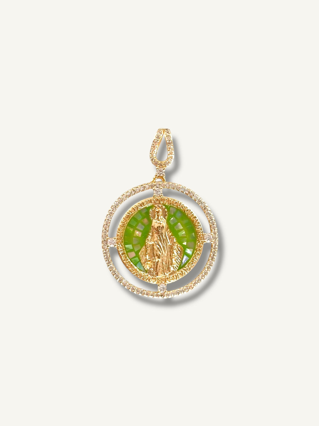 Medalla Virgen Milagrosa Pistacho