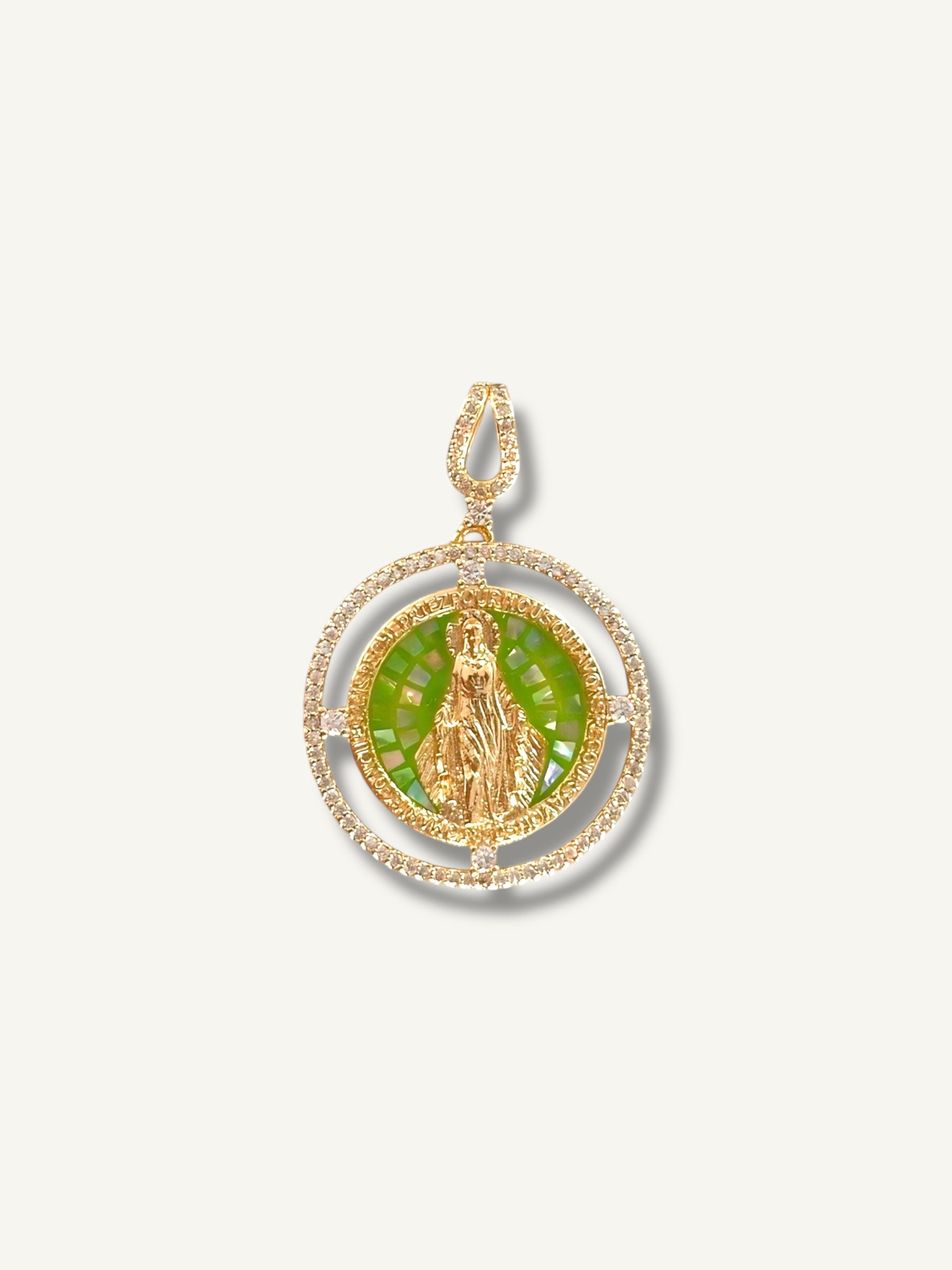 Medalla Virgen Milagrosa Pistacho