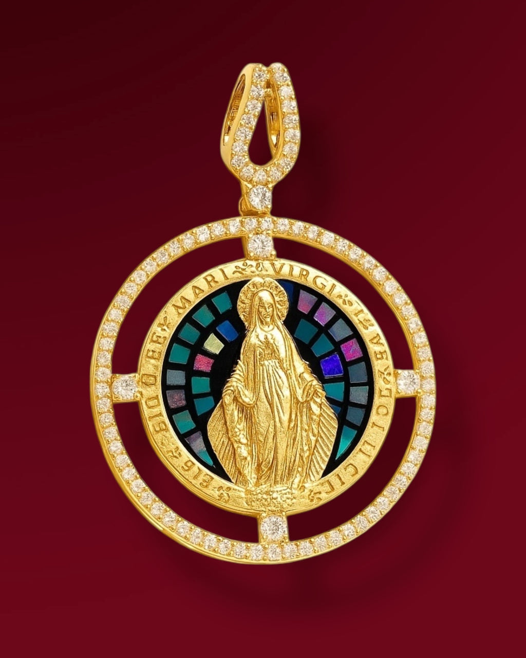 Medalla Virgen Milagrosa Negro