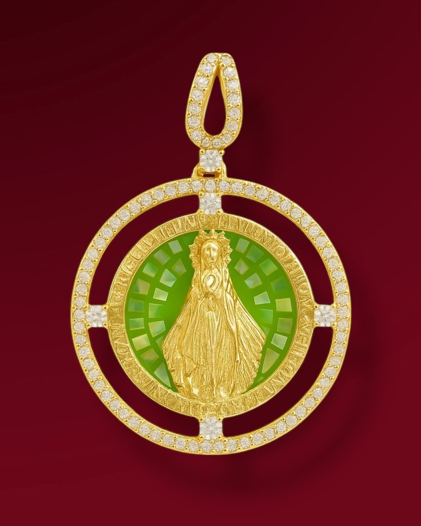 Medalla Virgen Milagrosa Pistacho