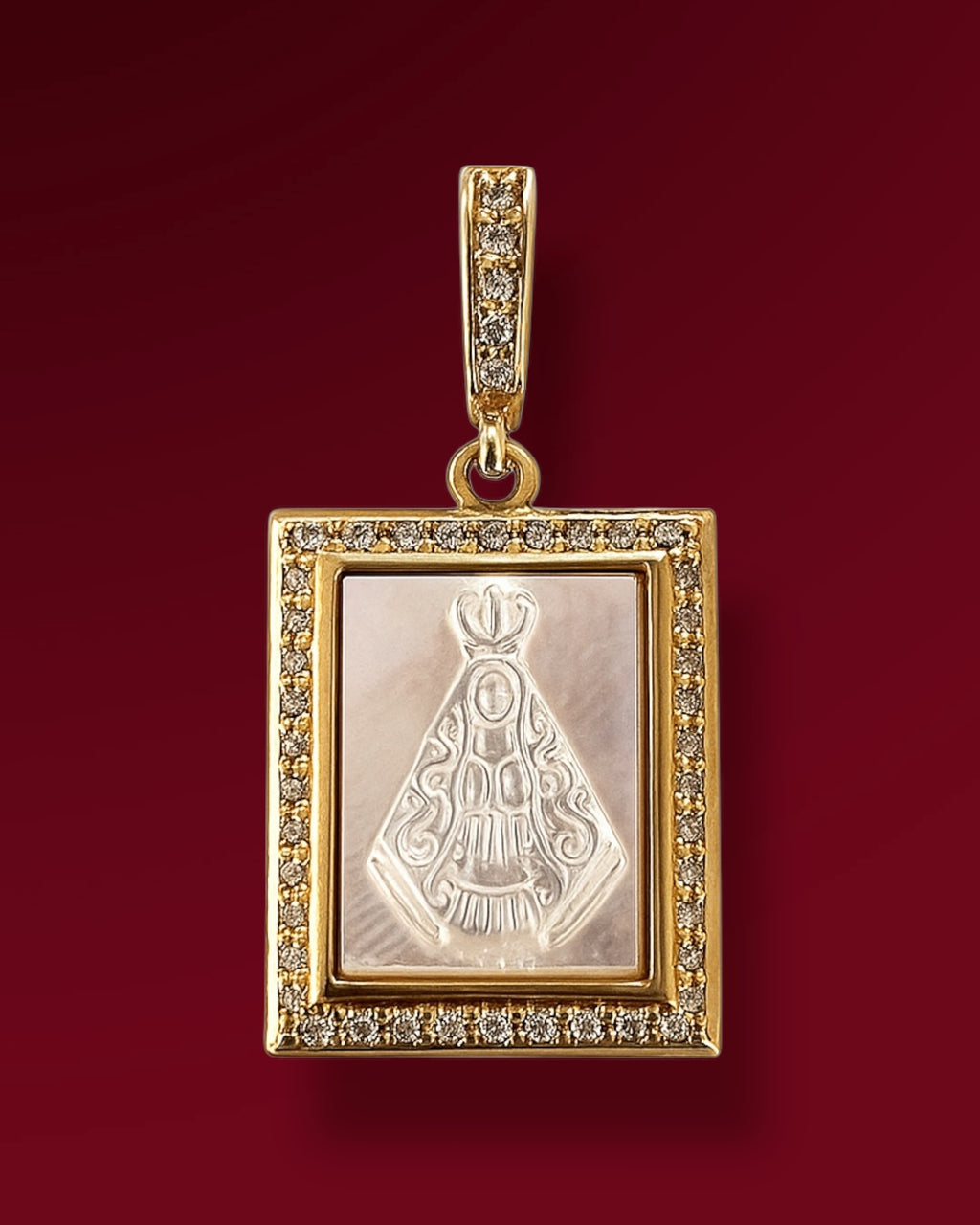 Medalla Nuestra Señora de los Dolores Nácar y Circonitas