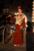 Traje de flamenca - Modelo Catalina Marron y Negro