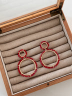 Pendientes Roma Burdeos