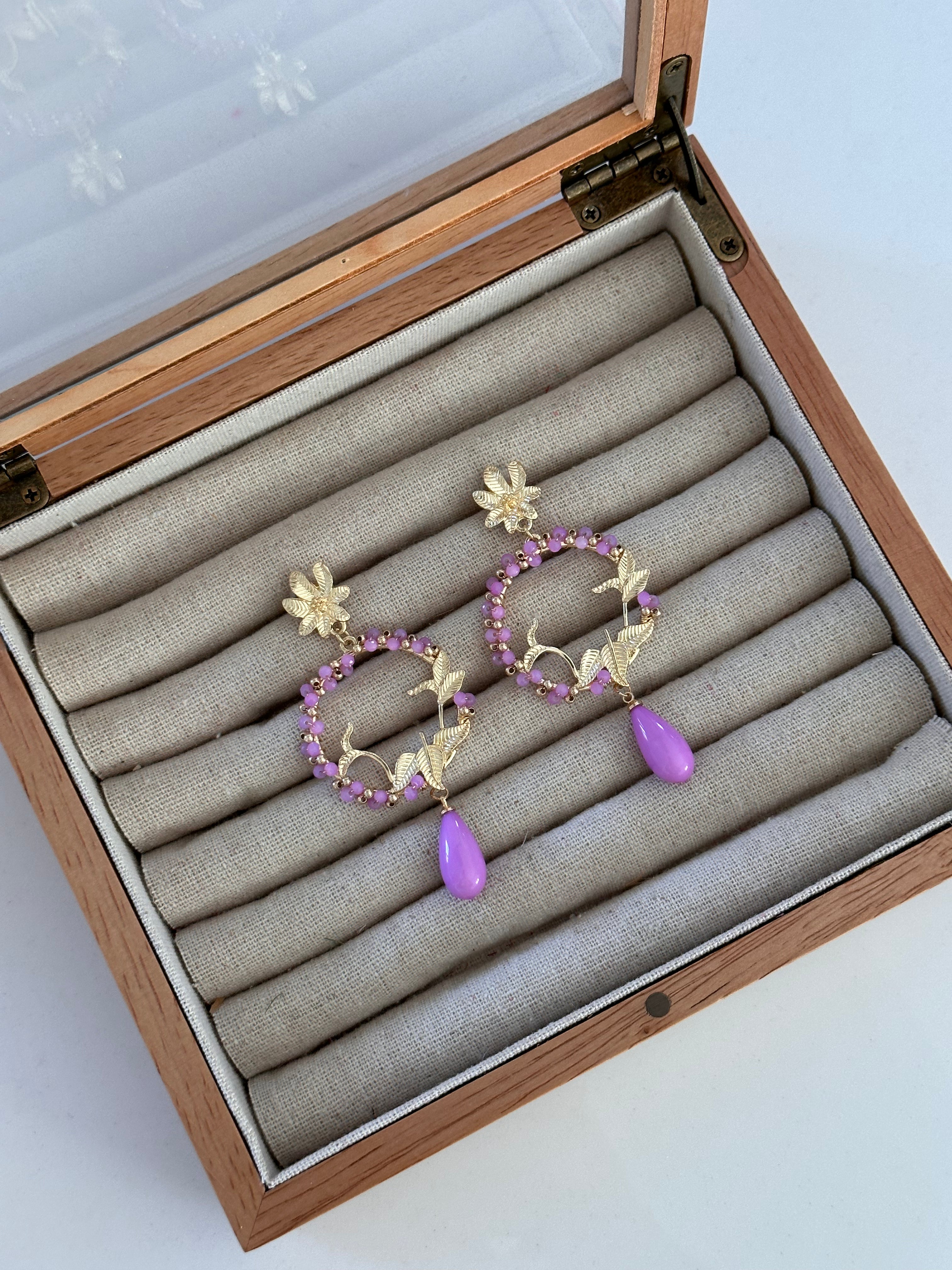 Pendientes selva Lila