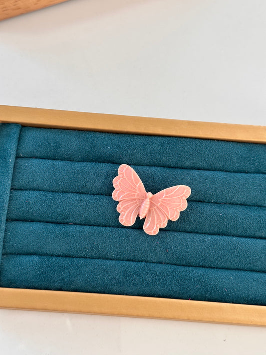 Broche mariposa rosa palo